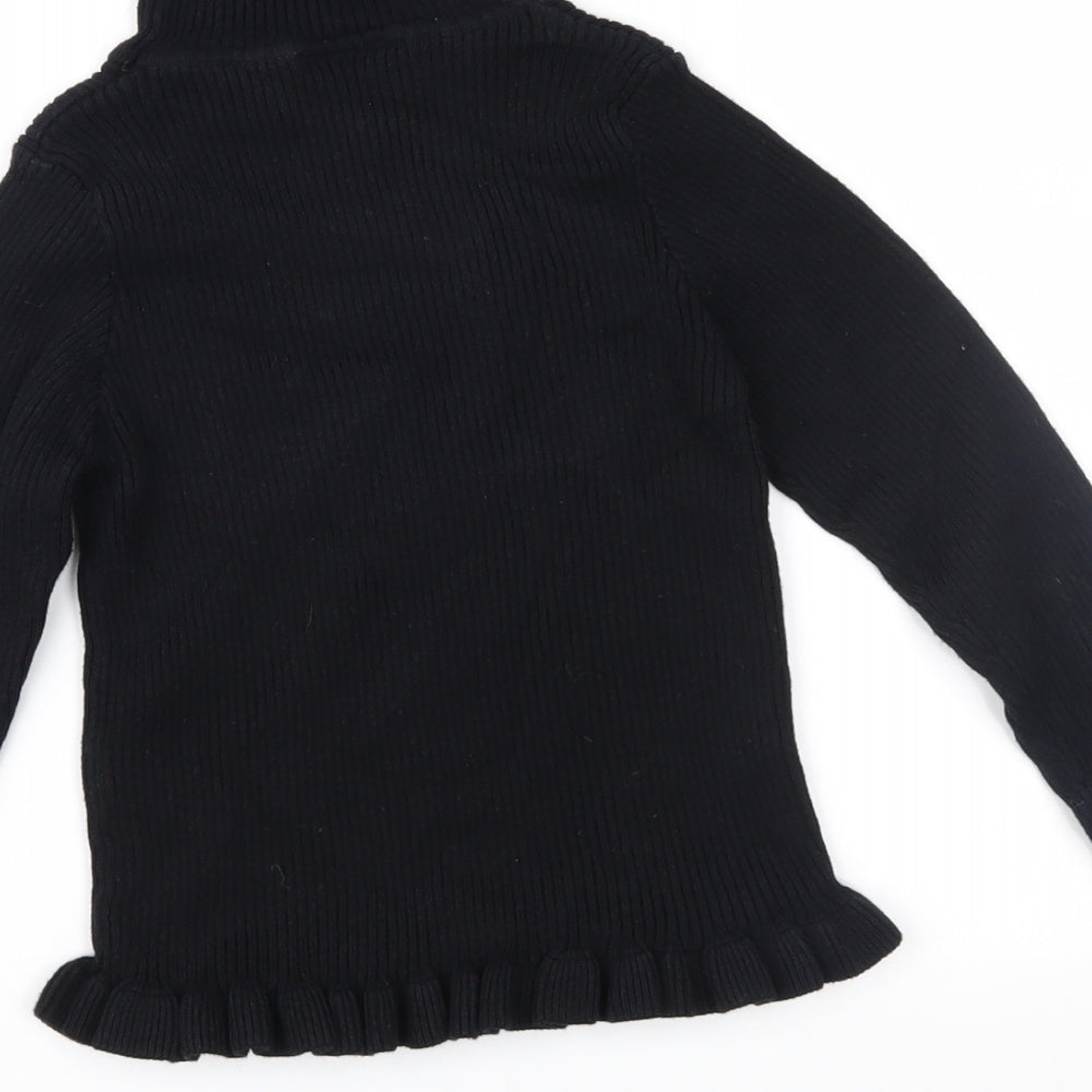 Matalan Girls Black Knit Pullover Jumper Size 9 Years