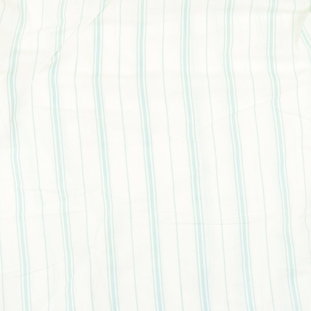 Chardonay Mens Ivory Striped Button-Up Size 16