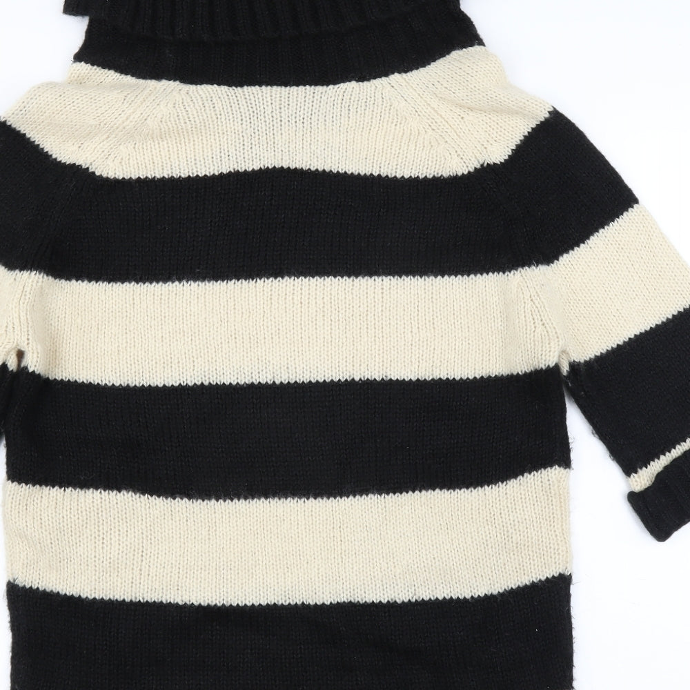 Warehouse Womens Black Striped Pullover Jumper Size 10