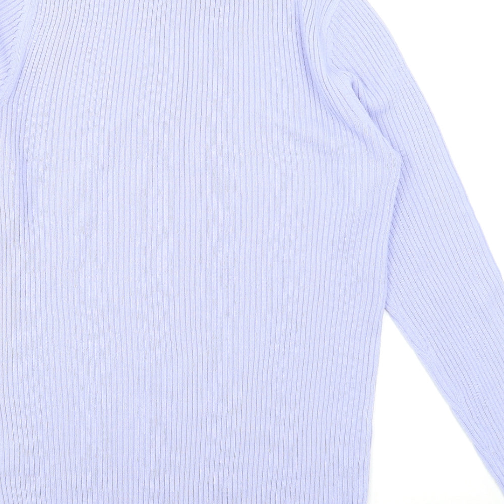 Be You Womens Blue Pullover Jumper Size 8 - Ribbed