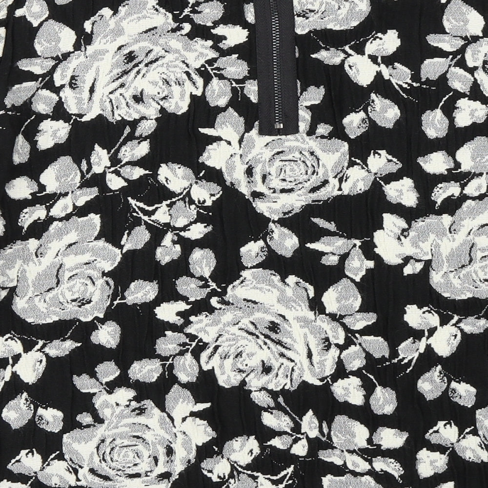 Phase Eight Womens Black Floral Basic Blouse Size 10