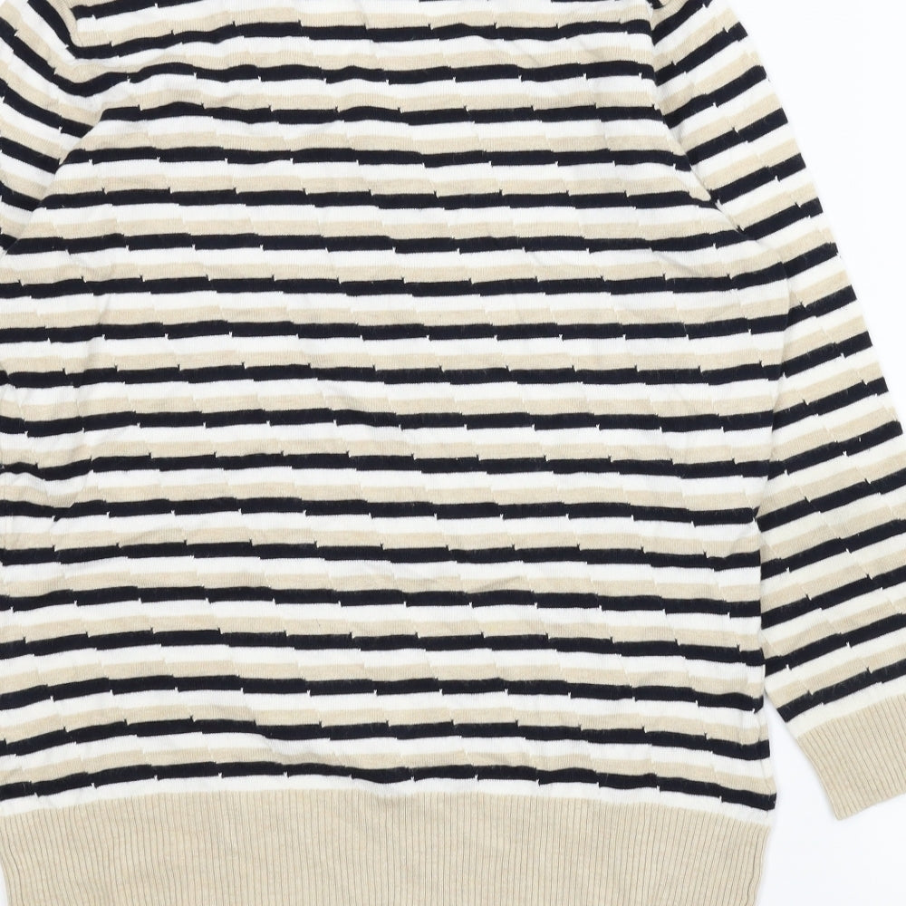 Country Casuals Womens Beige Striped Pullover Jumper Size M