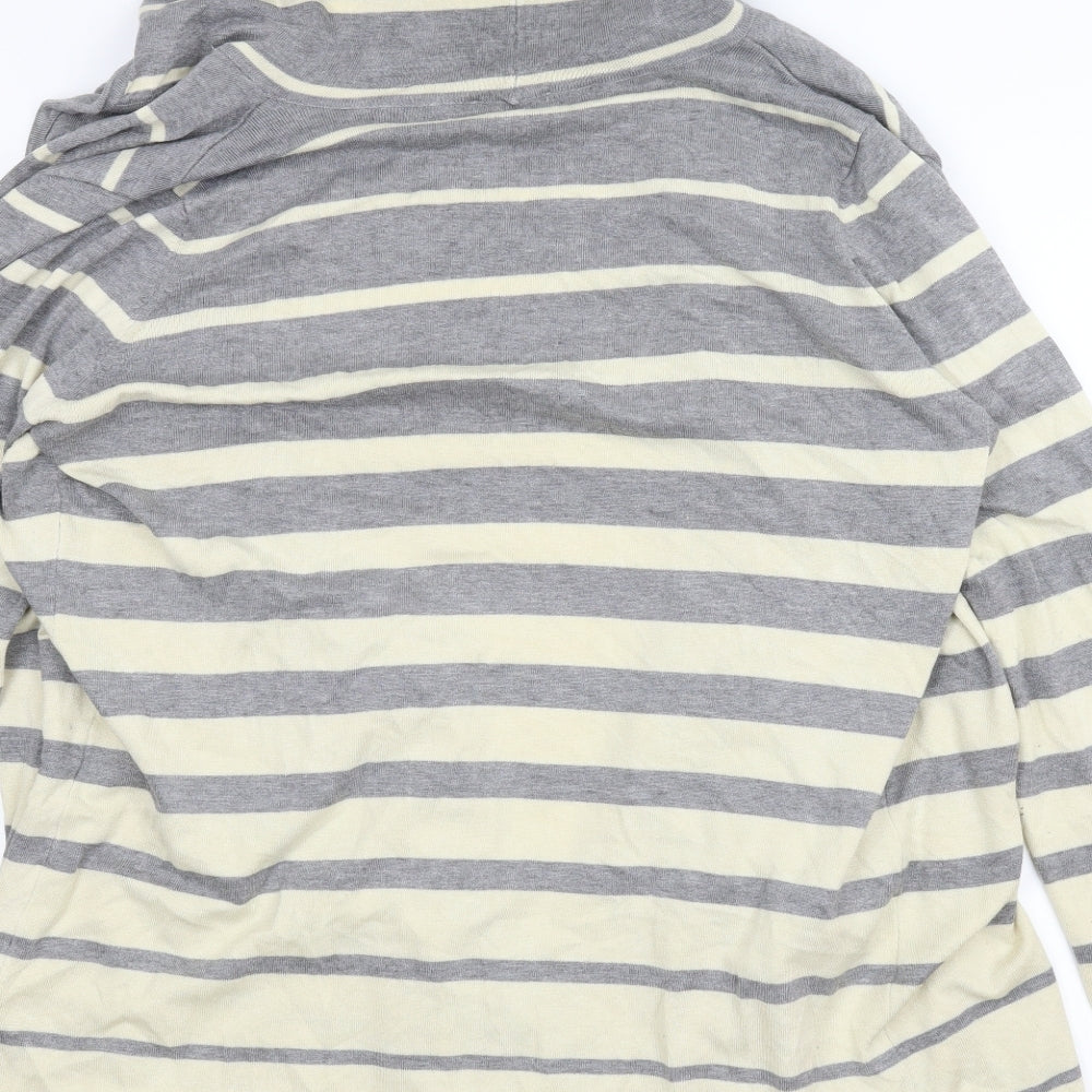 Gw Womens Beige Striped Cardigan Jumper Size XL - Draped