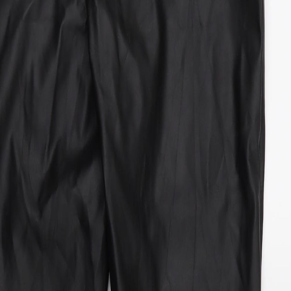 PRETTYLITTLETHING Womens Black Trousers Size 8 L28 in