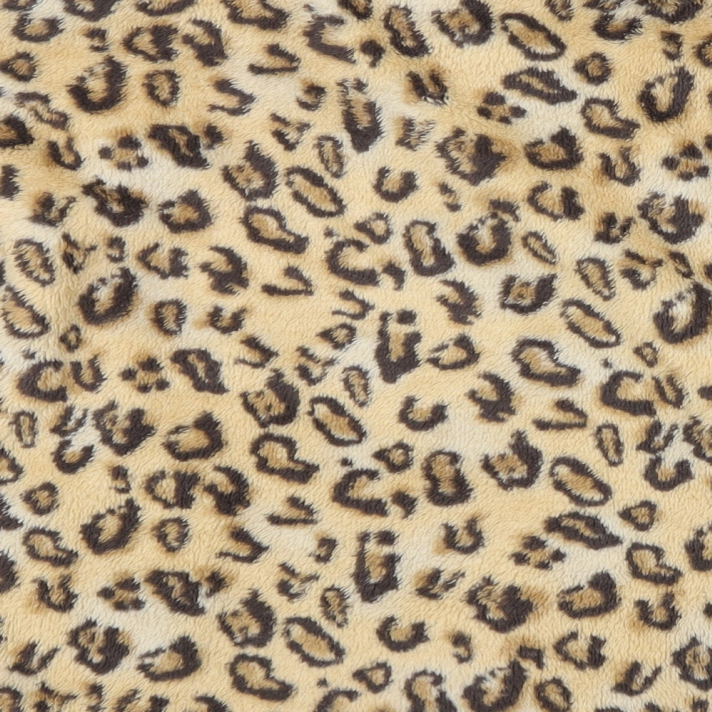 RBX Girls Brown Animal Print Pullover Jumper Size L - yellow edging sleeves an zip