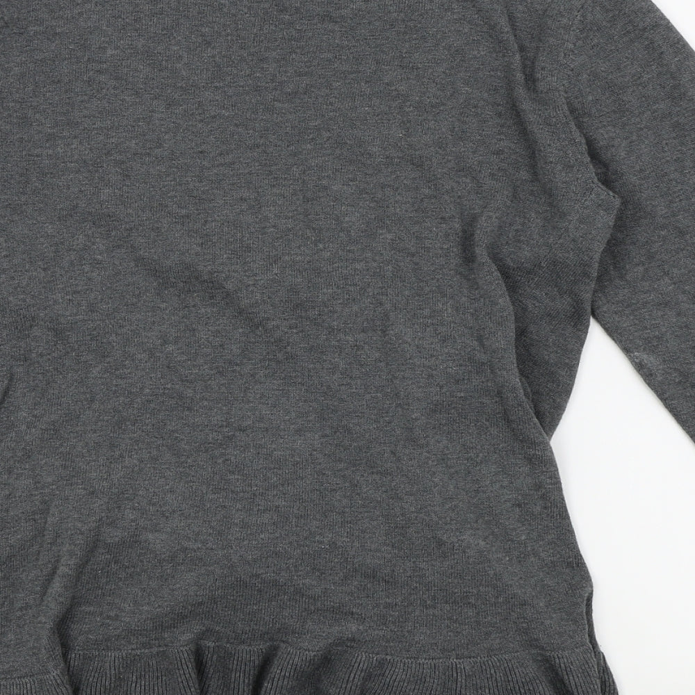 JoJo Maman Bébé Womens Grey Wrap T-Shirt Size S