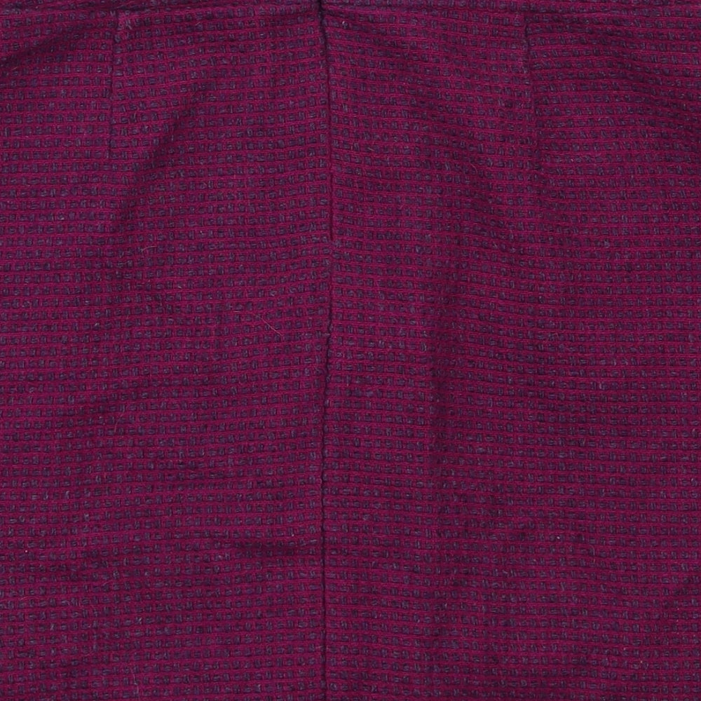Preworn Womens Purple Check Flare Skirt Size 8