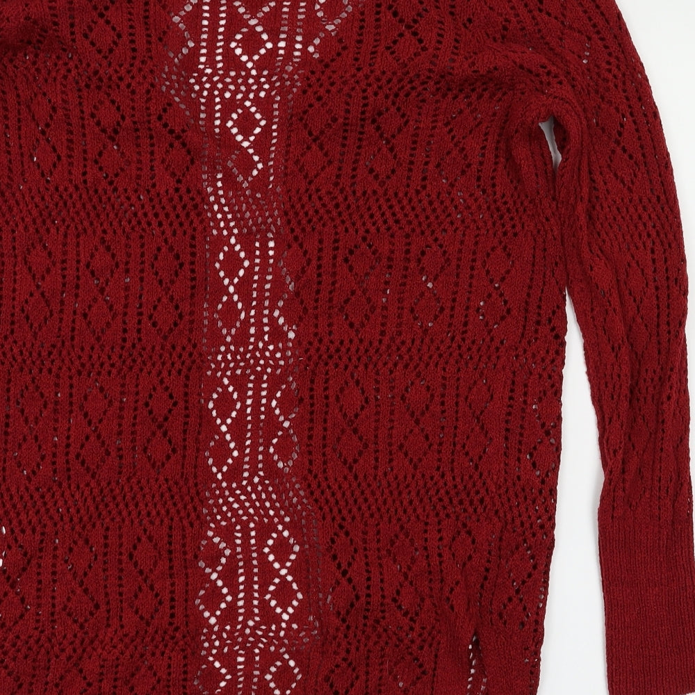 Peacocks Womens Red Cardigan Jumper Size 8