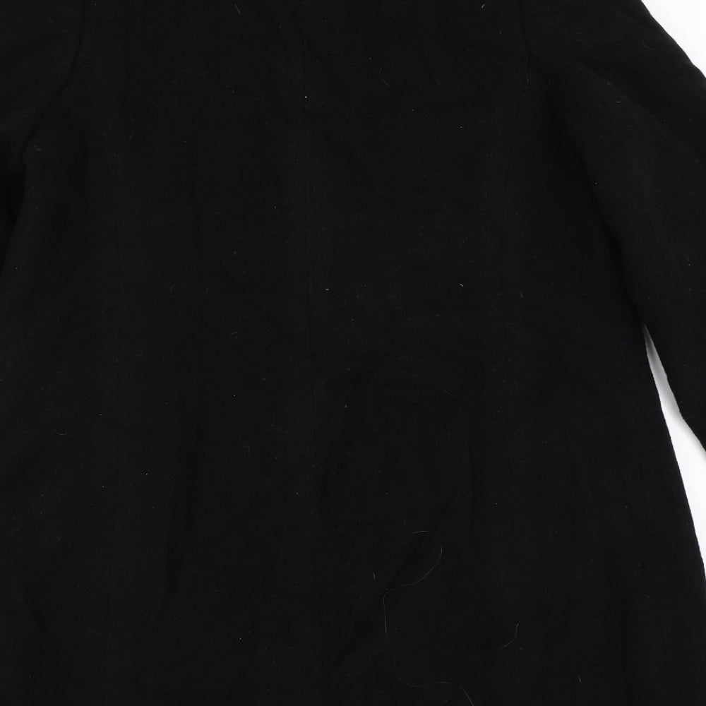 BHS Womens Black Overcoat Coat Size 14