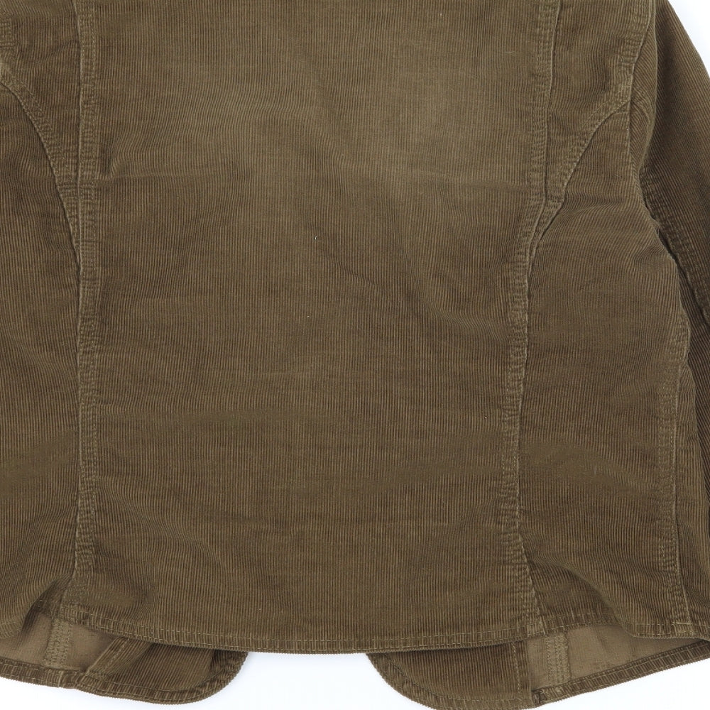 Per Un Womens Green Corduroy Jacket Size 14