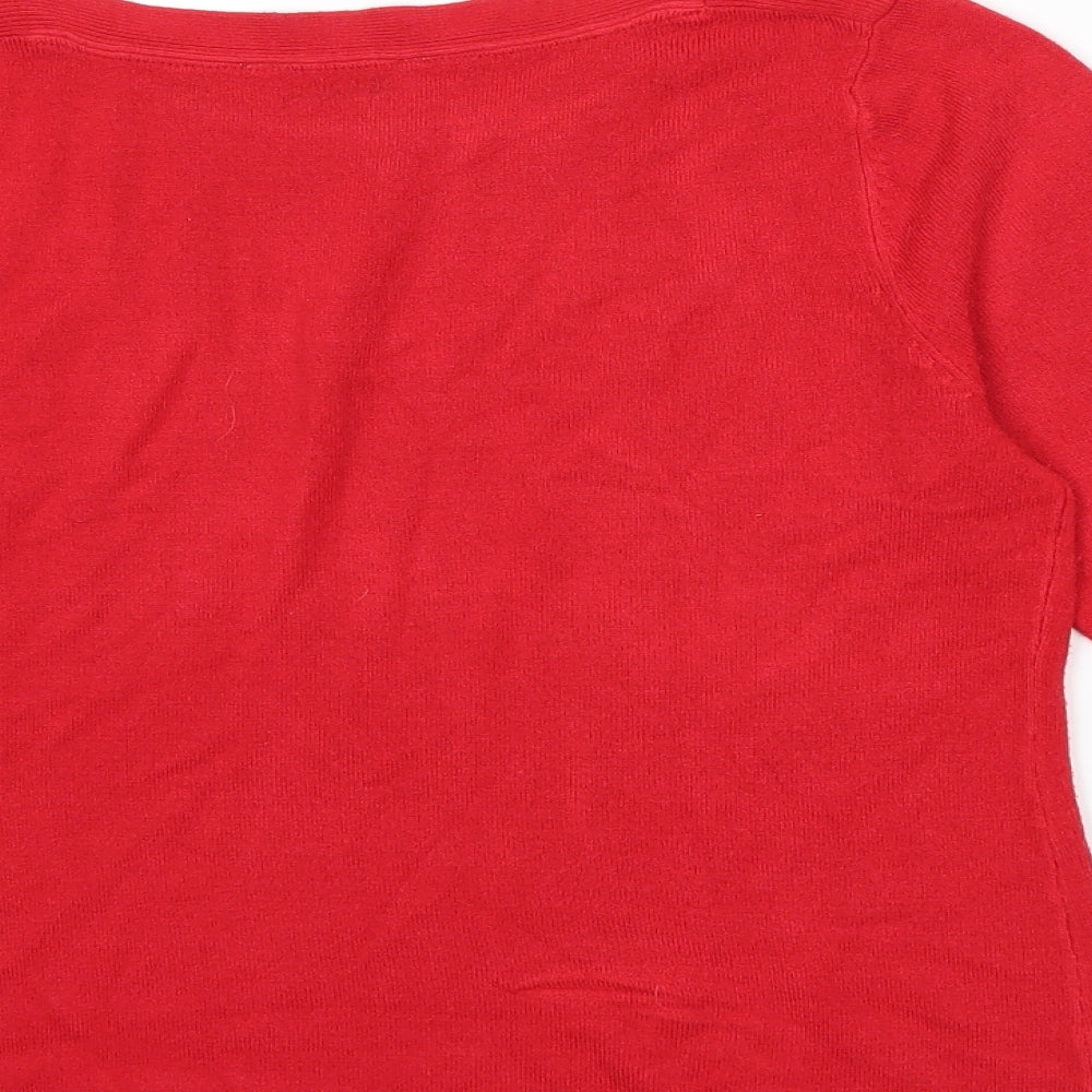 BHS Womens Red Knit Pullover Jumper Size 10