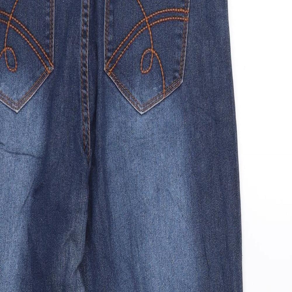 Janina Womens Blue Denim Straight Jeans Size 12 L25 in