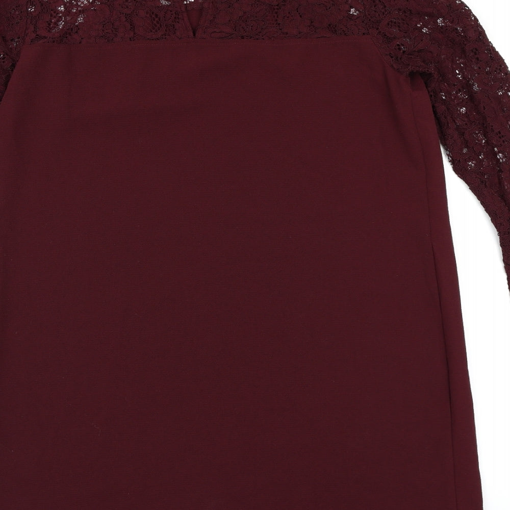 New Look Womens Purple Lace A-Line Size 14