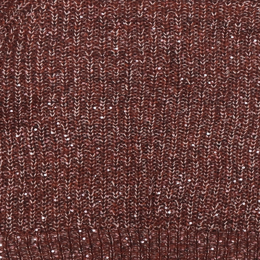 M&Co Womens Brown Knit Pullover Jumper Size M