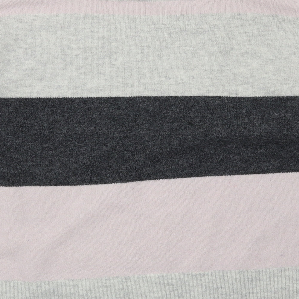 H&M Womens Grey Striped Pullover Jumper Size M
