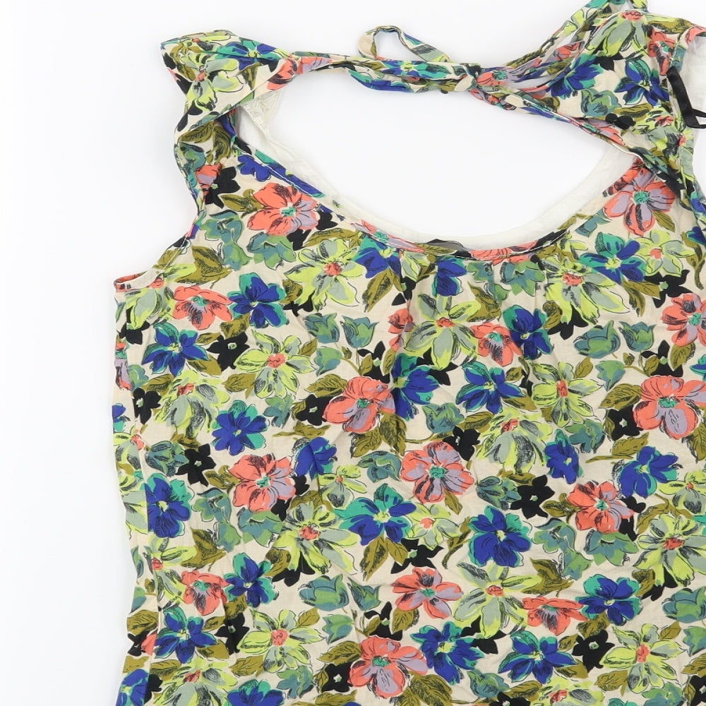 Dorothy Perkins Womens Green Floral Basic Blouse Size 8