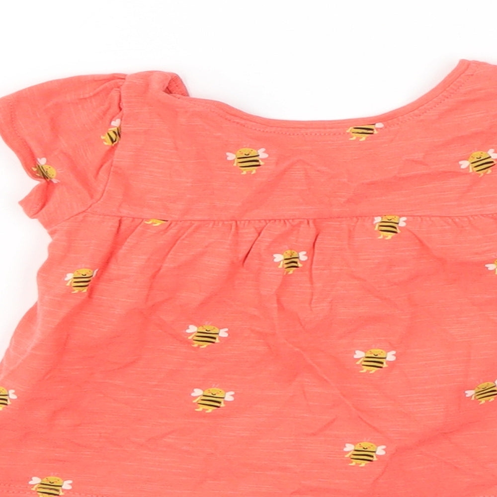 NEXT Girls Red Basic T-Shirt Size 3-6 Months - Bee print