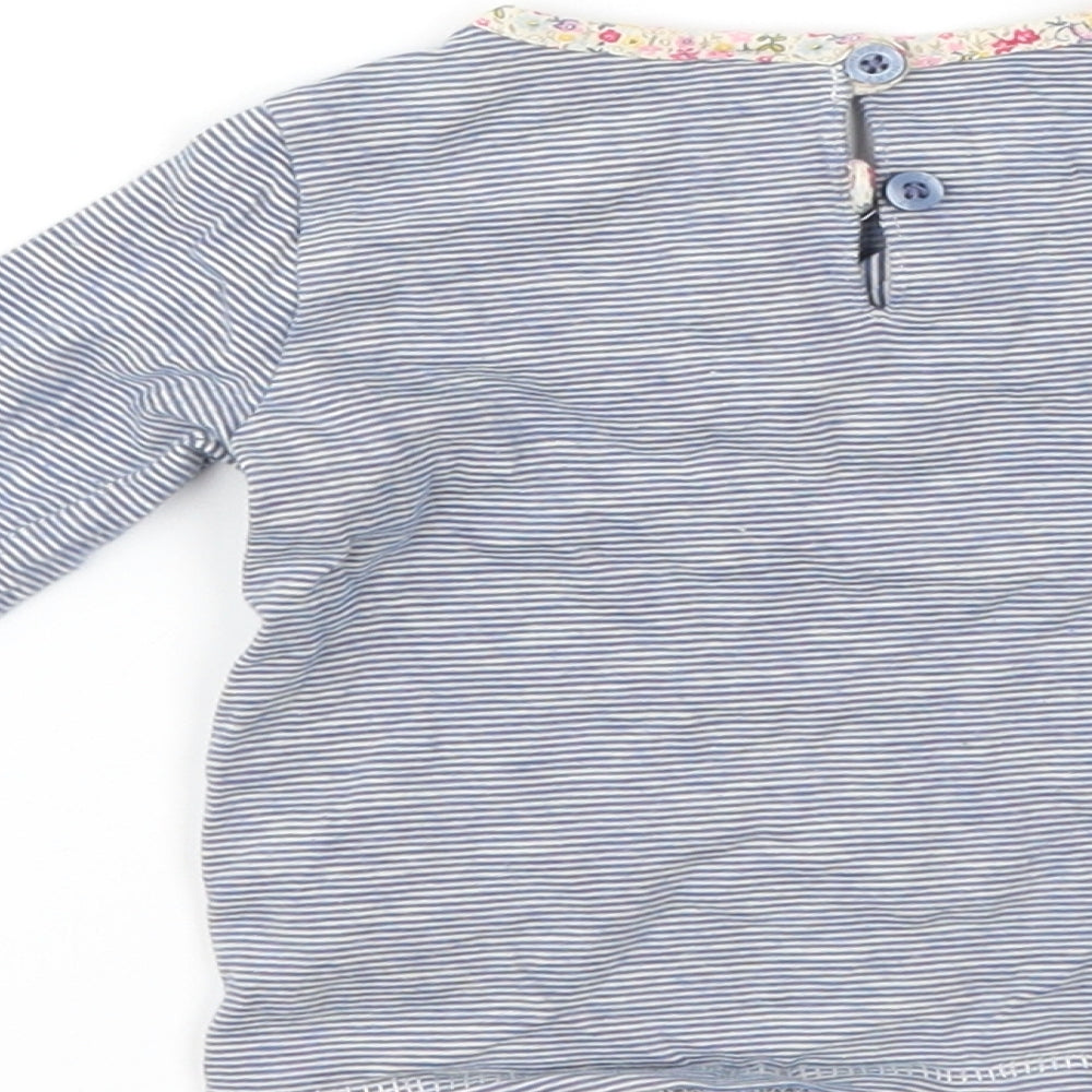 NEXT Girls Blue Striped Basic T-Shirt Size 3-6 Months
