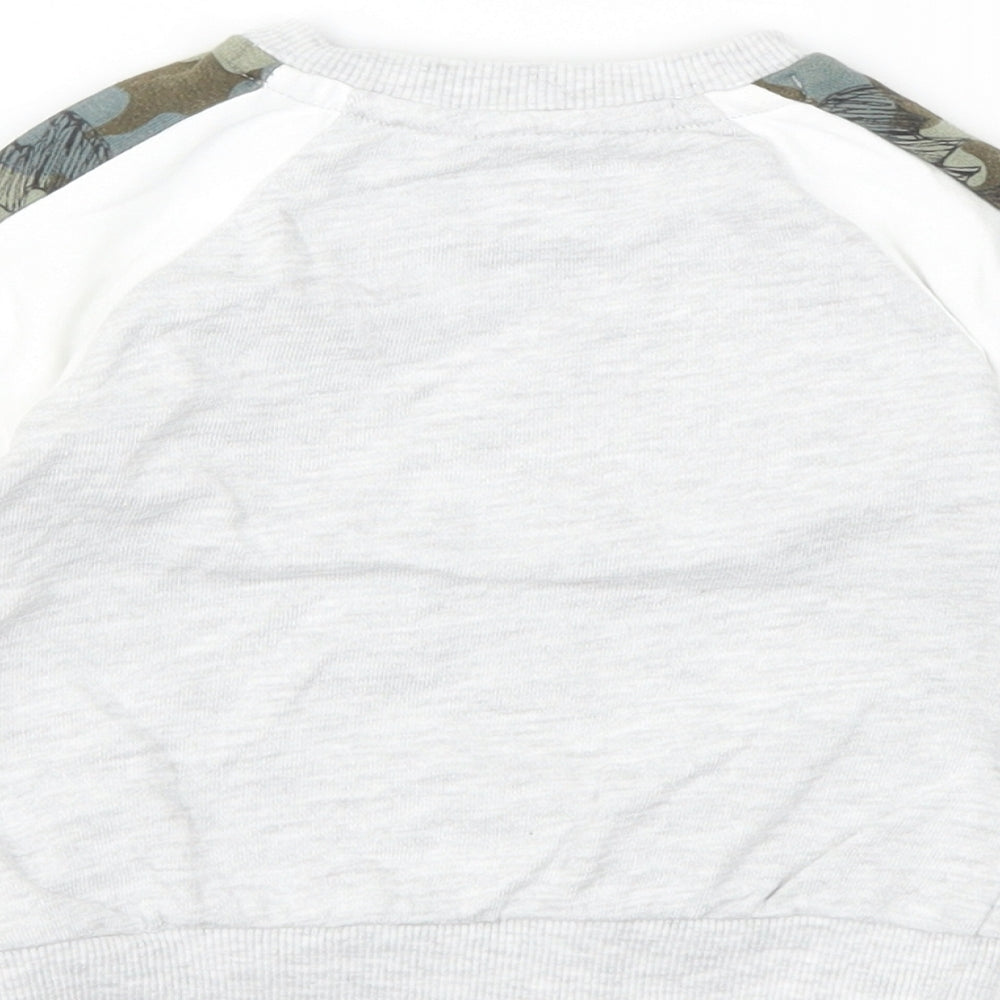 F&F Boys White Camouflage Pullover Jumper Size 3-6 Months - batman