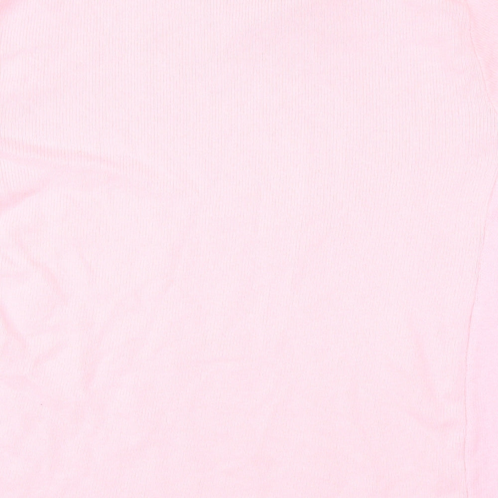 Emma Collection Womens Pink Basic T-Shirt Size L