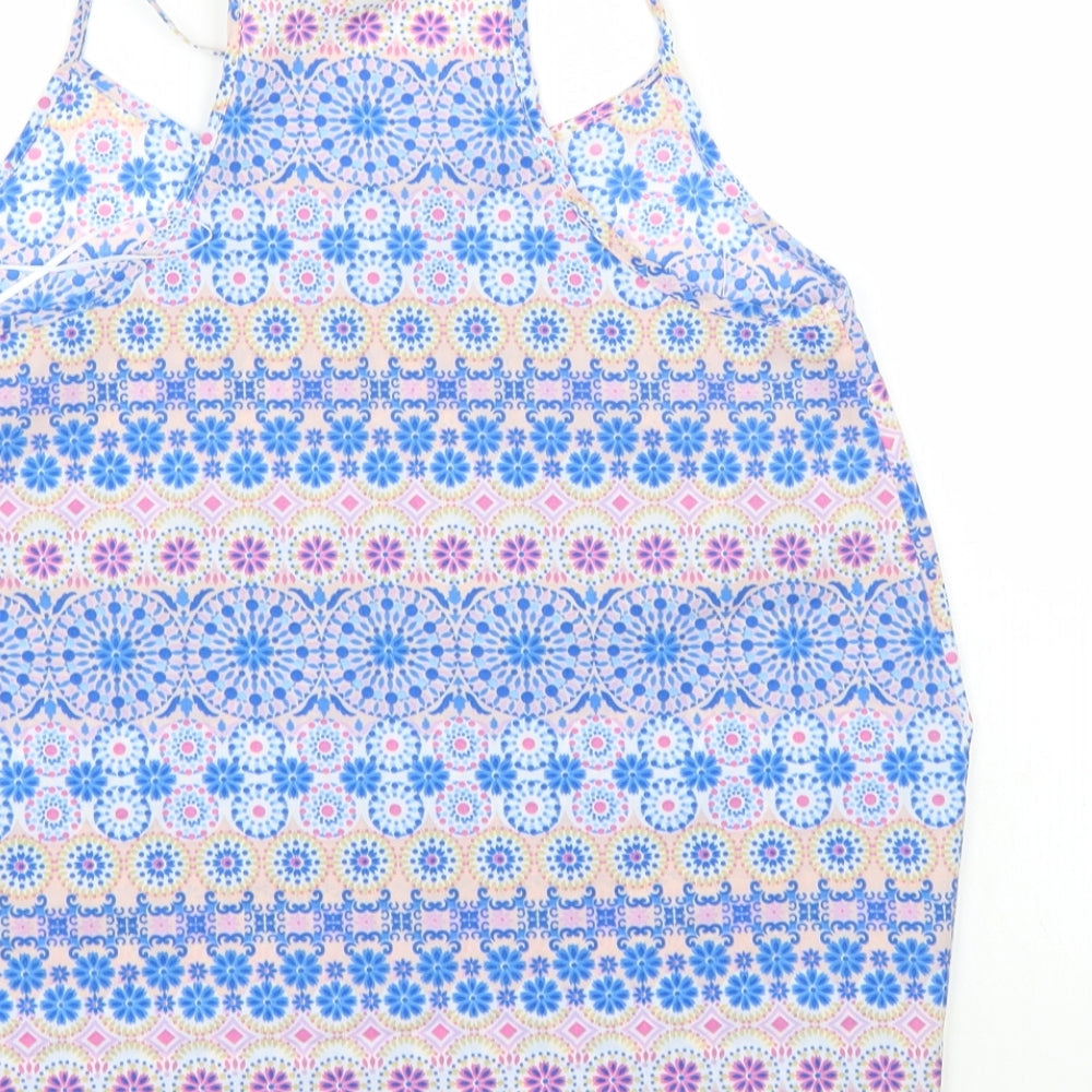 New Look Womens Multicoloured Geometric Basic Blouse Size 8