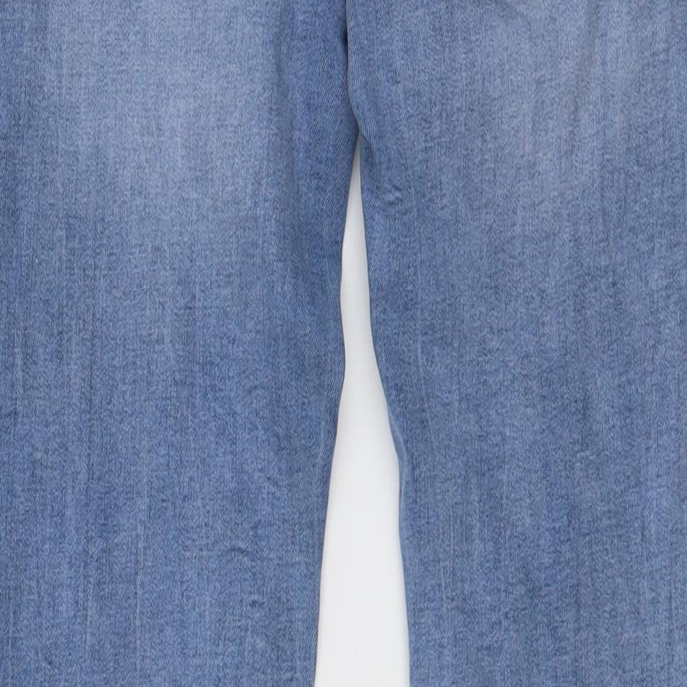 sinsay Womens Blue Denim Straight Jeans Size 26 L26 in - ripped knees