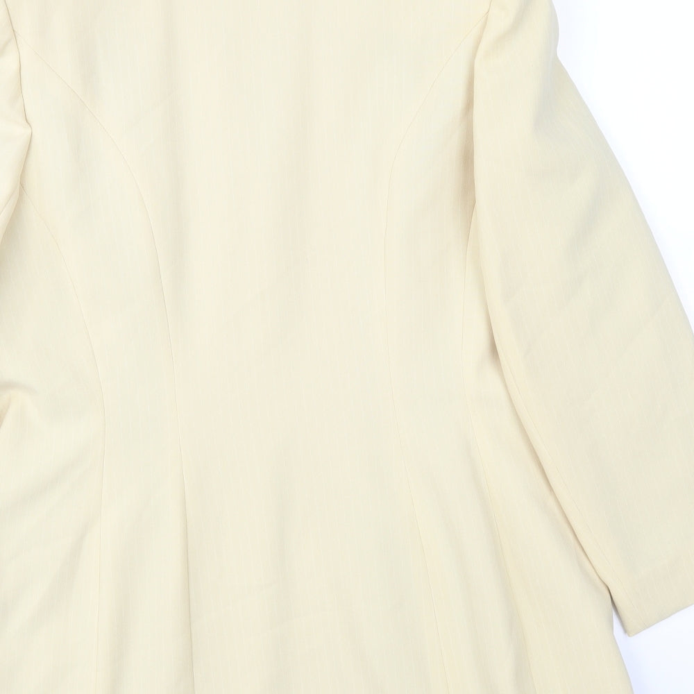 Just Jamie Womens Yellow Striped Jacket Suit Jacket Size 16