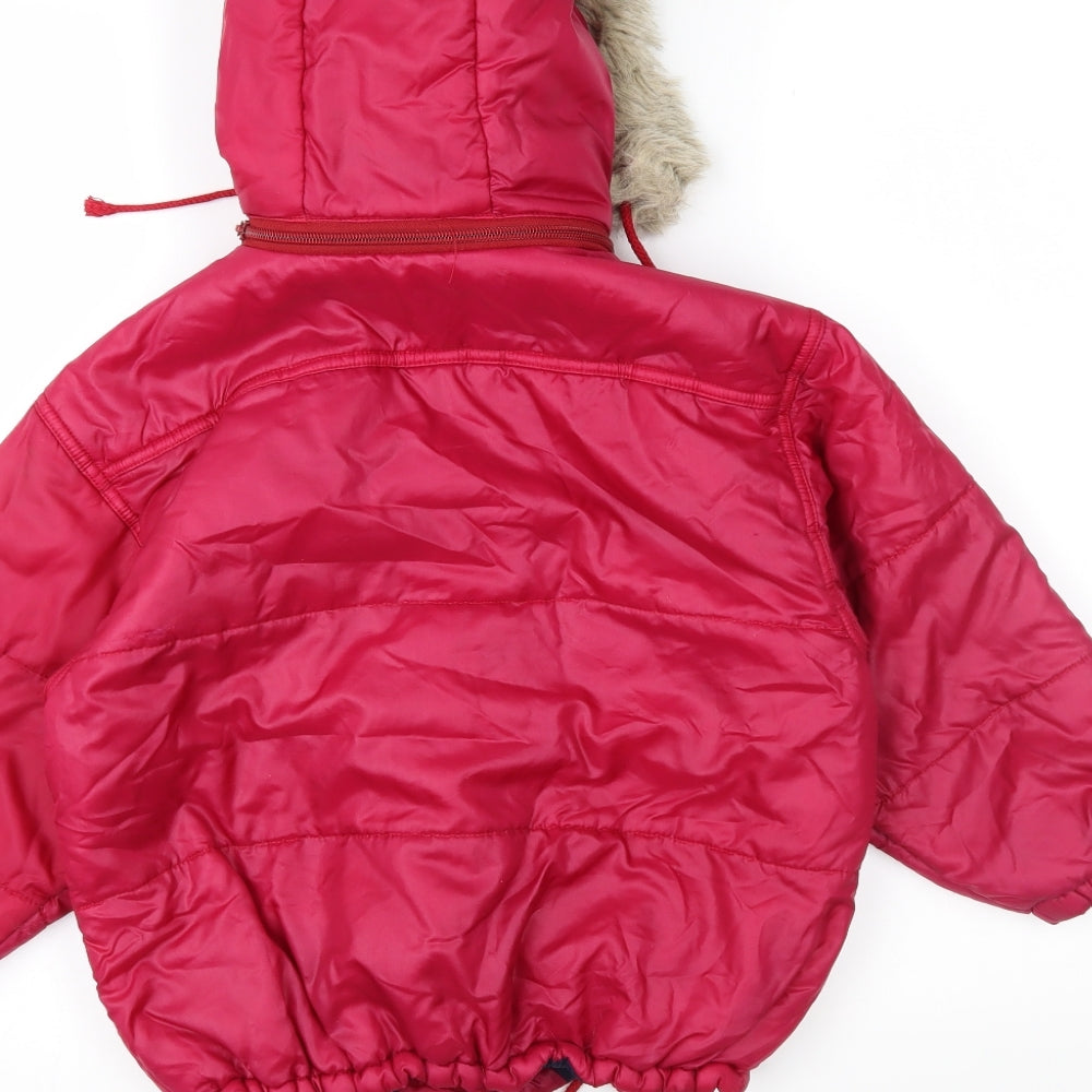 Peanuts Girls Pink Parka Jacket Size 6 Years