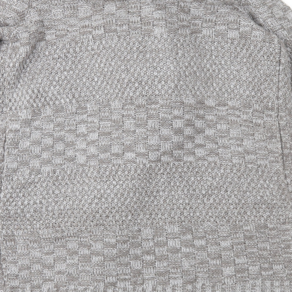 Next Womens Brown Geometric Knit Cardigan Jumper Size XS