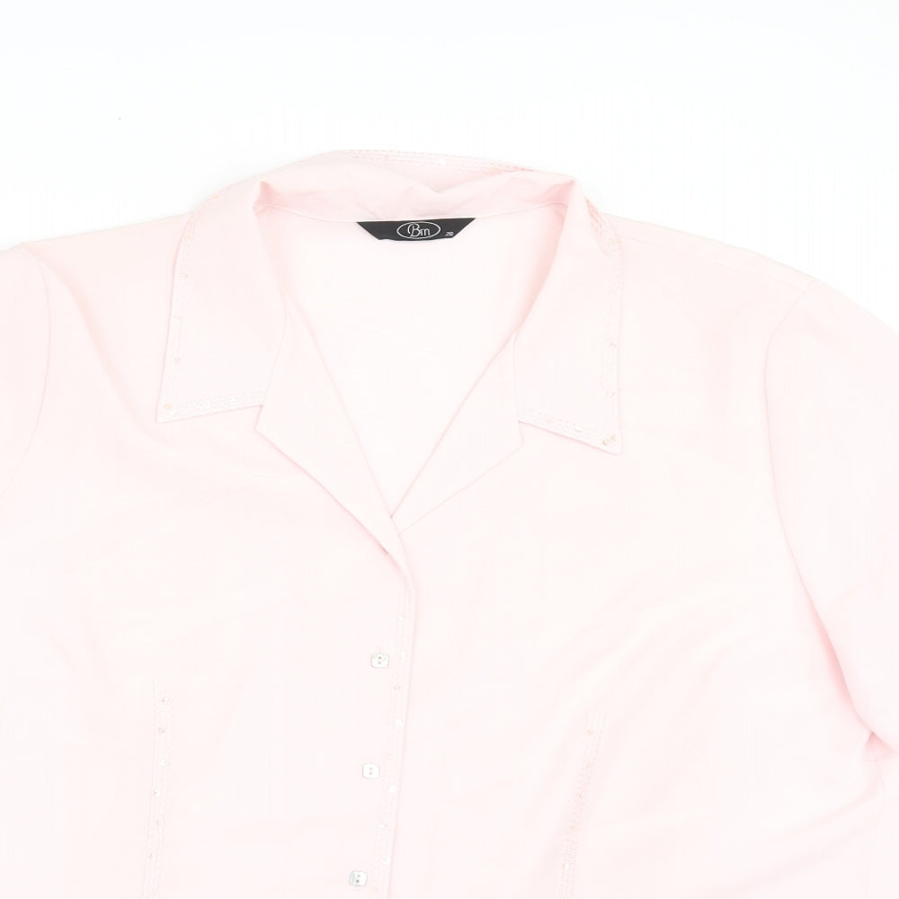 BM Womens Pink Tunic Button-Up Size 20