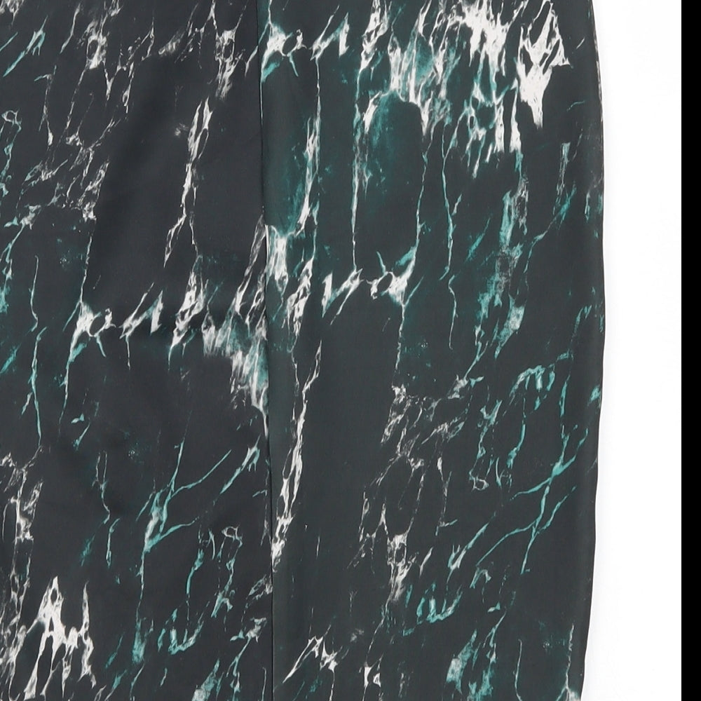 Zara Womens Green Straight & Pencil Skirt Size S - Marble Effect