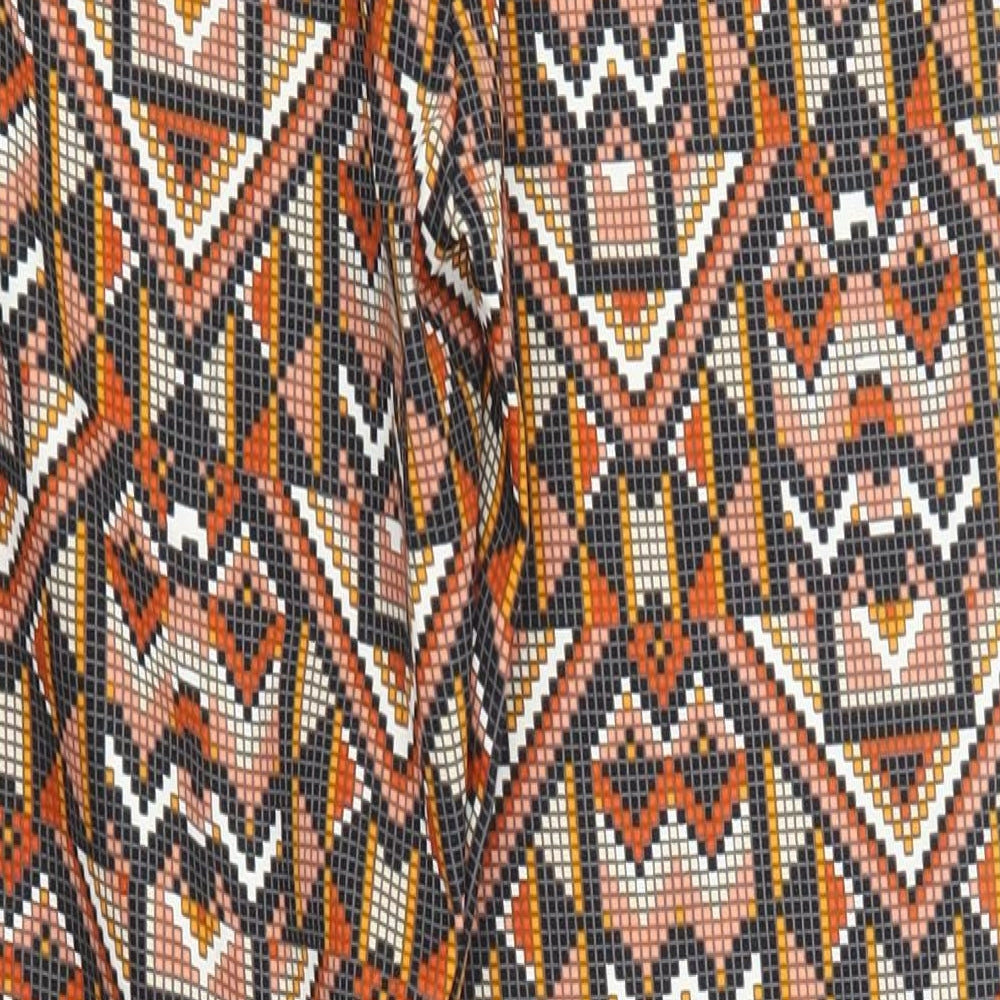 H&M Womens Orange Geometric Trousers Size 8 L27 in