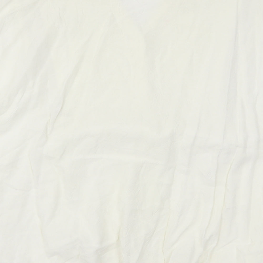 TU Womens White Basic Blouse Size 10 - Cream