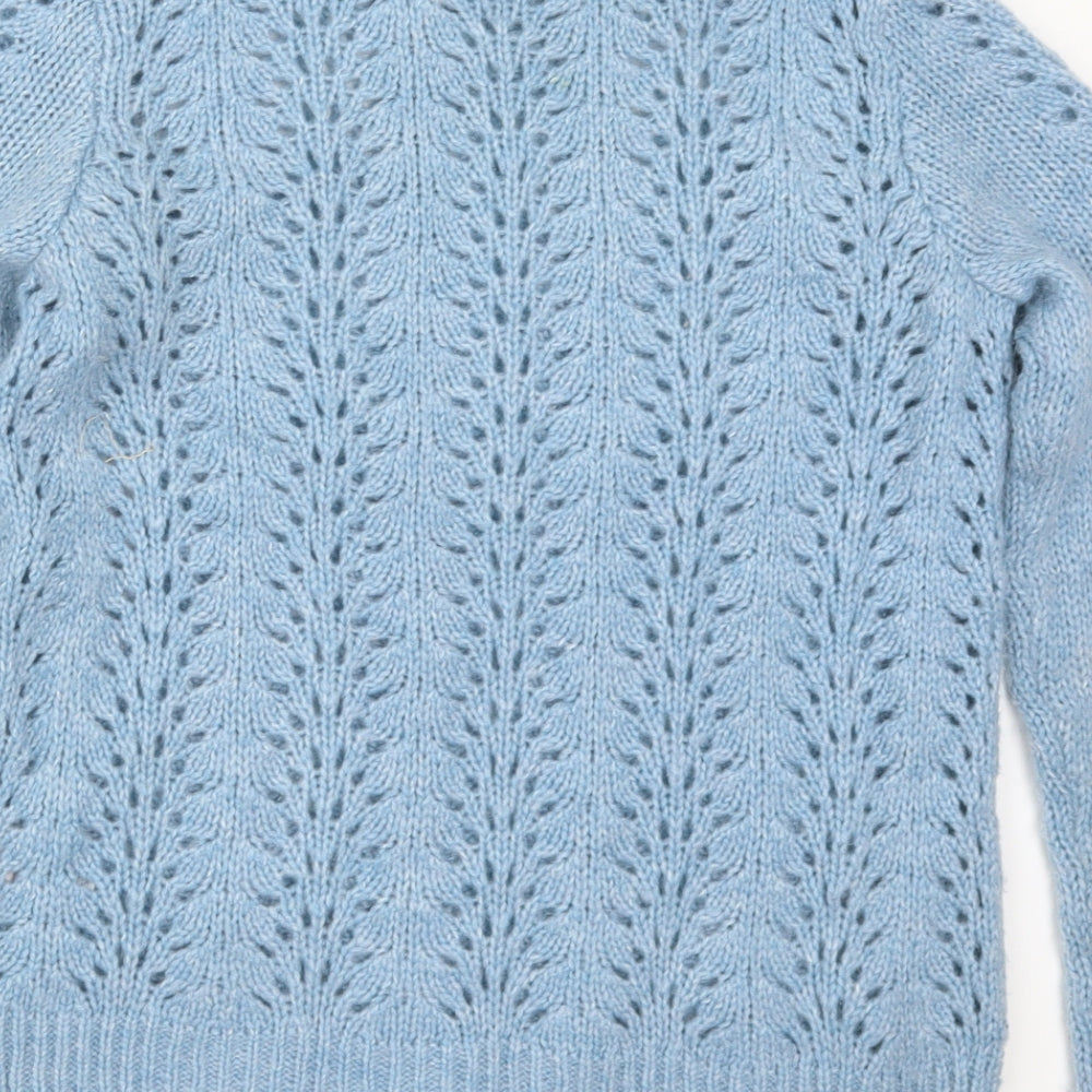 Papaya Womens Blue Knit Pullover Jumper Size S