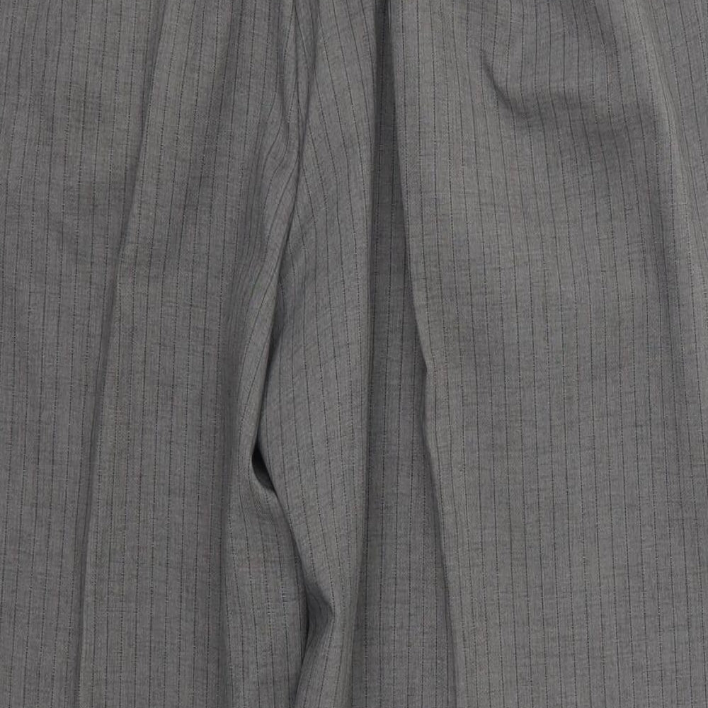 BHS Womens Grey Striped Trousers Size 16 L26 in