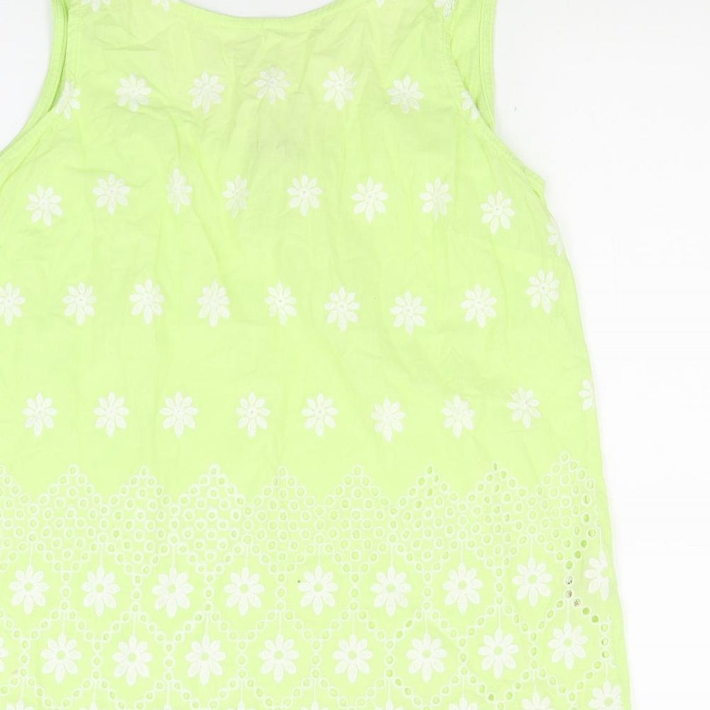 NEXT Womens Green Floral Jersey Basic Tank Size 10