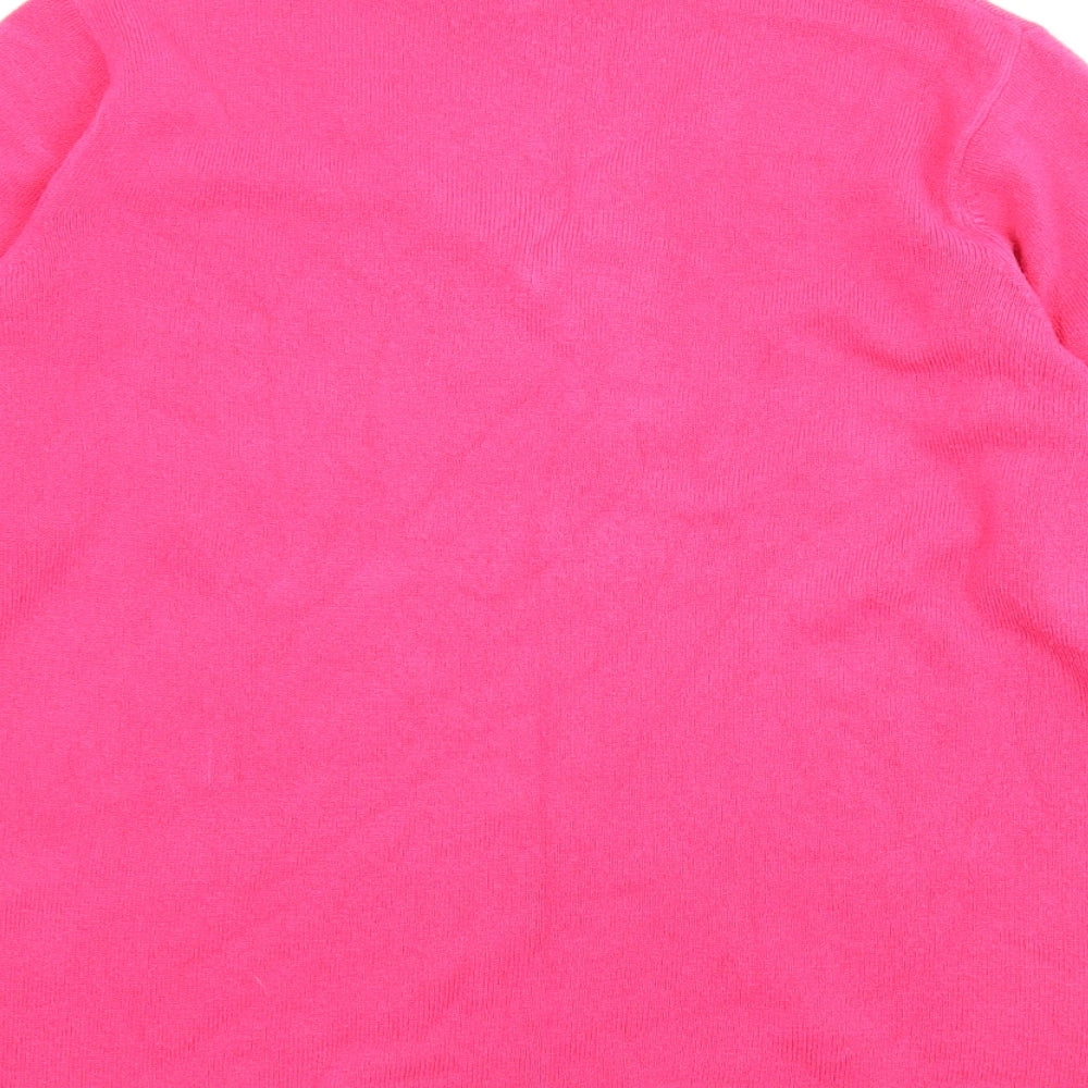 Text Womens Pink Pullover Jumper Size L