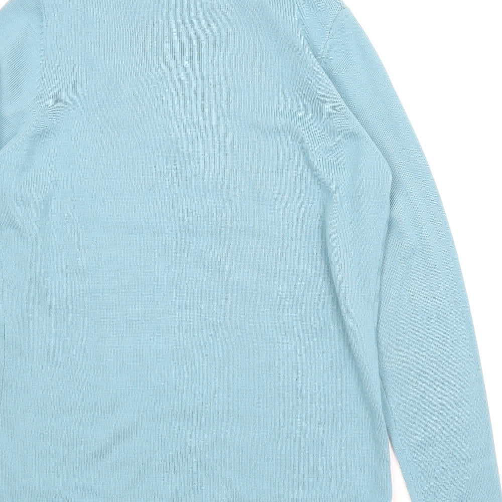 Bonmarché Womens Blue Floral Pullover Jumper Size XS