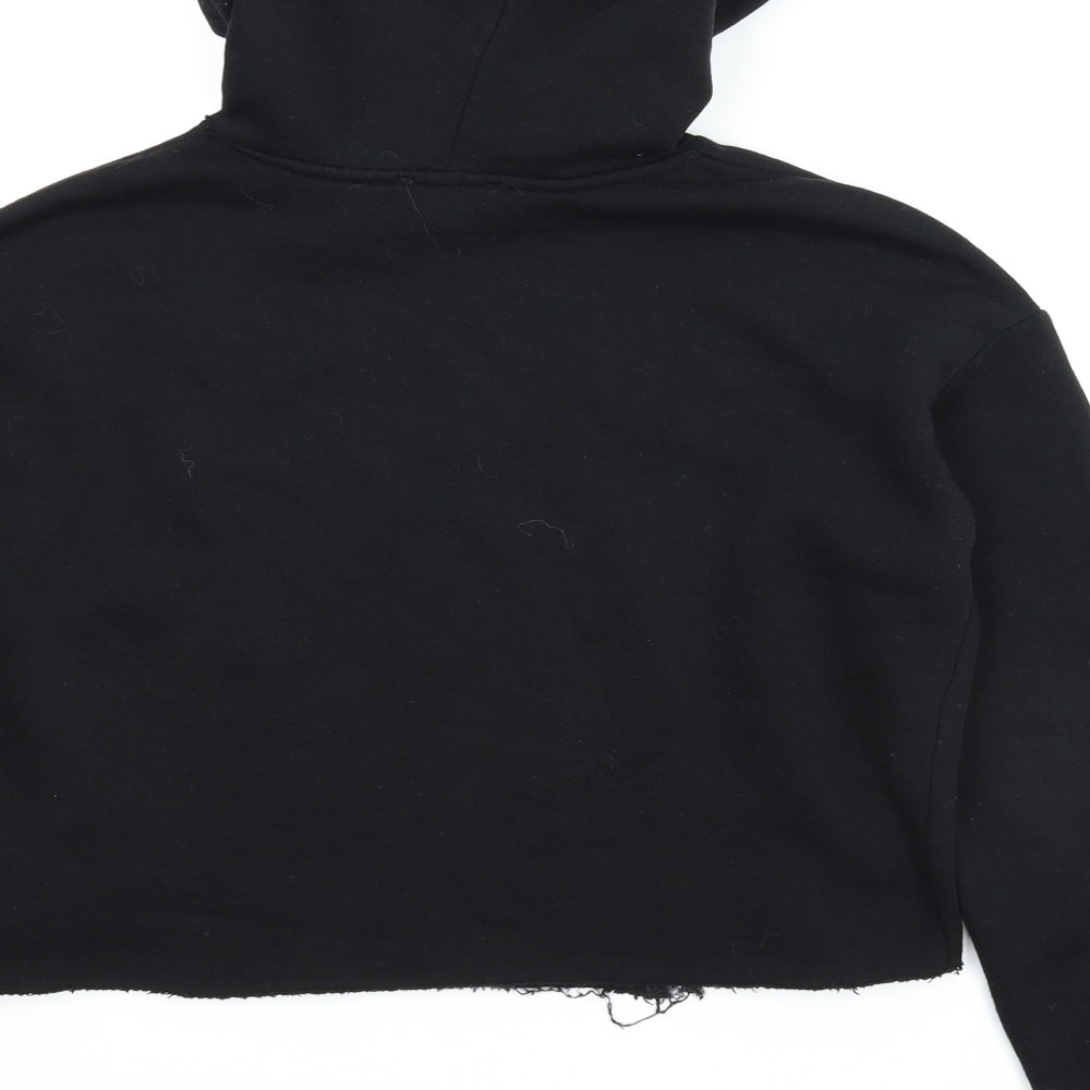 New Look Girls Black Pullover Hoodie Size 12-13 Years - Cropped