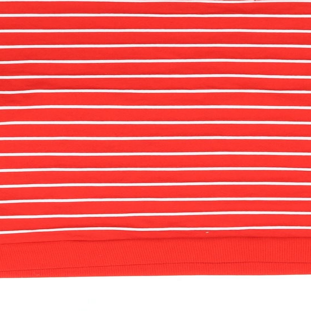 M&S Kids Girls Red Striped Pullover Jumper Size 12-13 Years - bows