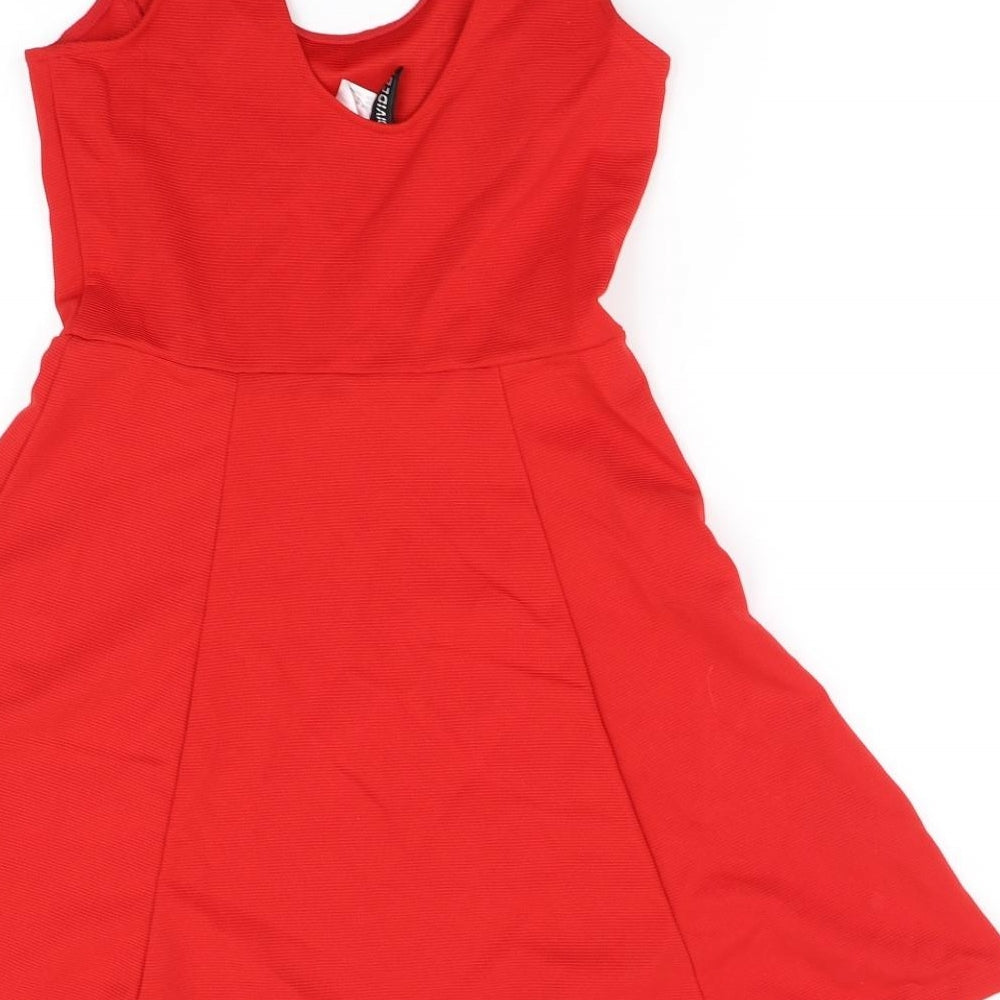 Divided Womens Red A-Line Size 12