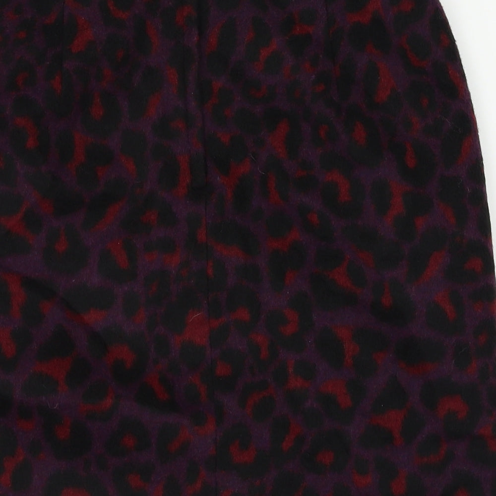New Look Womens Purple Animal Print A-Line Skirt Size 8
