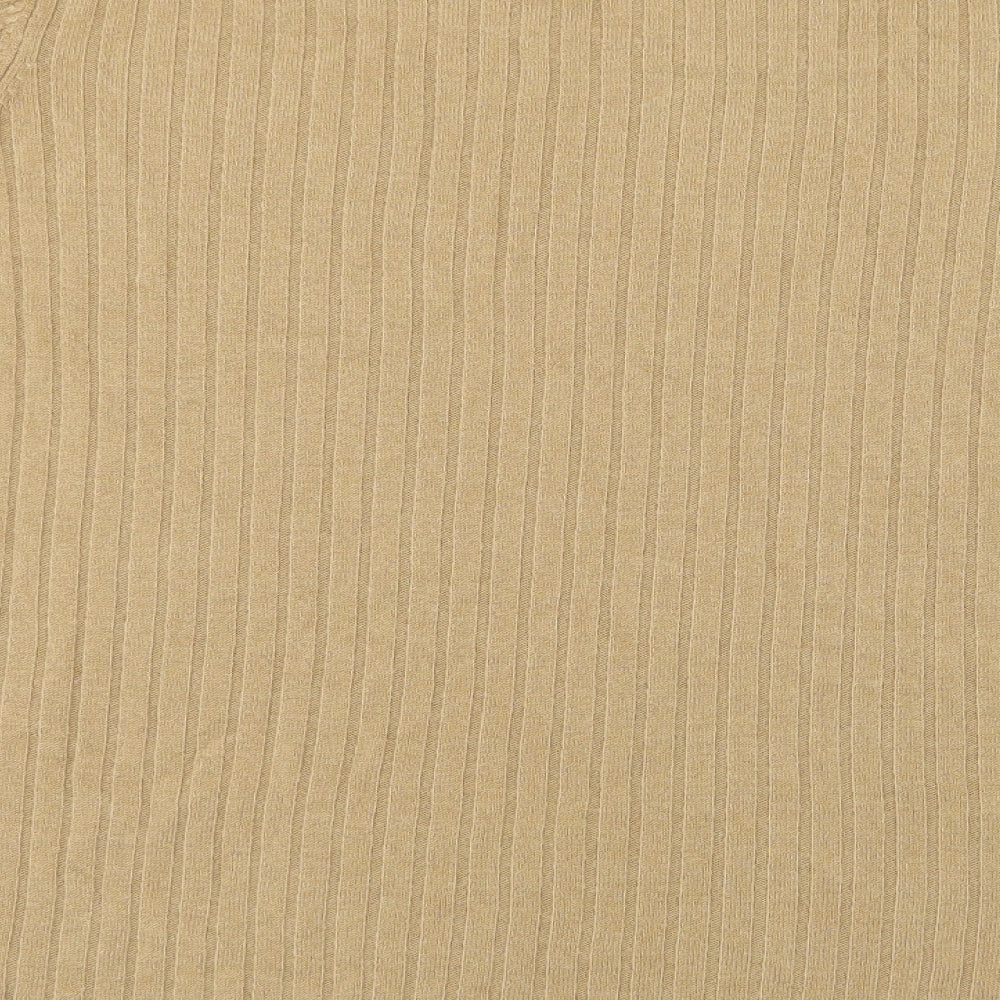 BHS Womens Beige Knit Basic T-Shirt Size 18