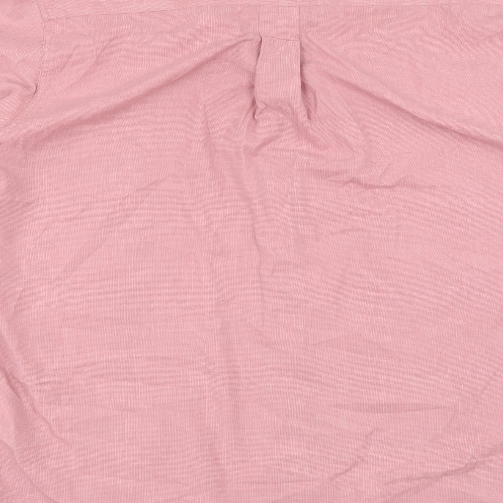 Cotton Traders Mens Pink Button-Up Size M