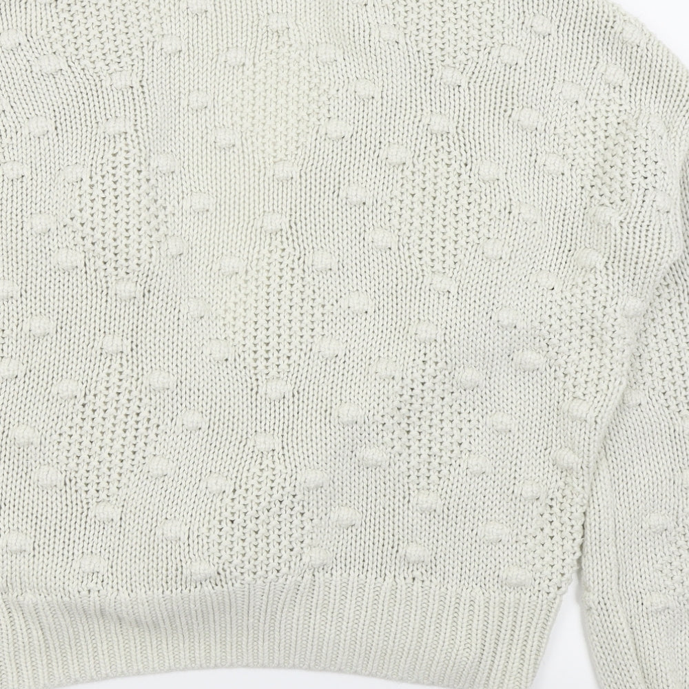 F&F Womens White Cardigan Jumper Size 10