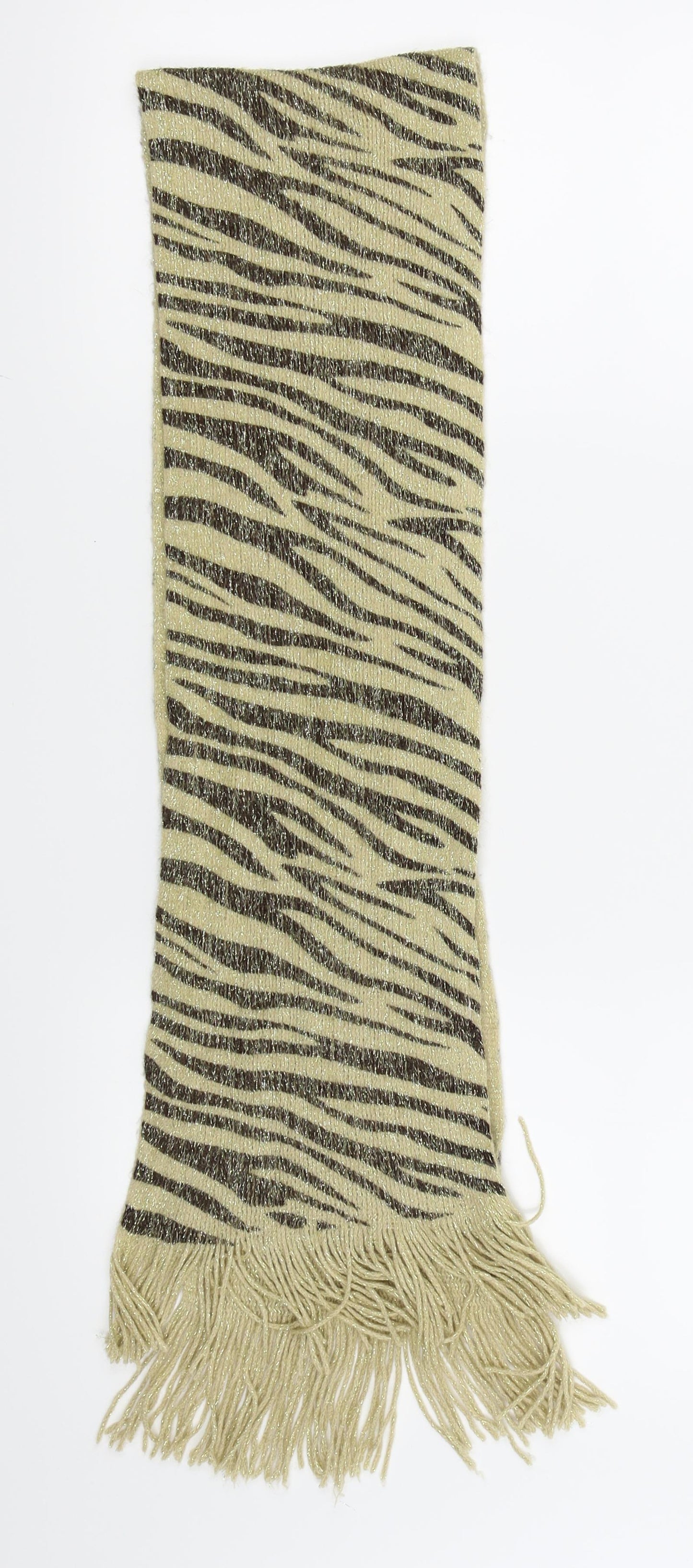 Preworn Womens Gold Animal Print Scarf