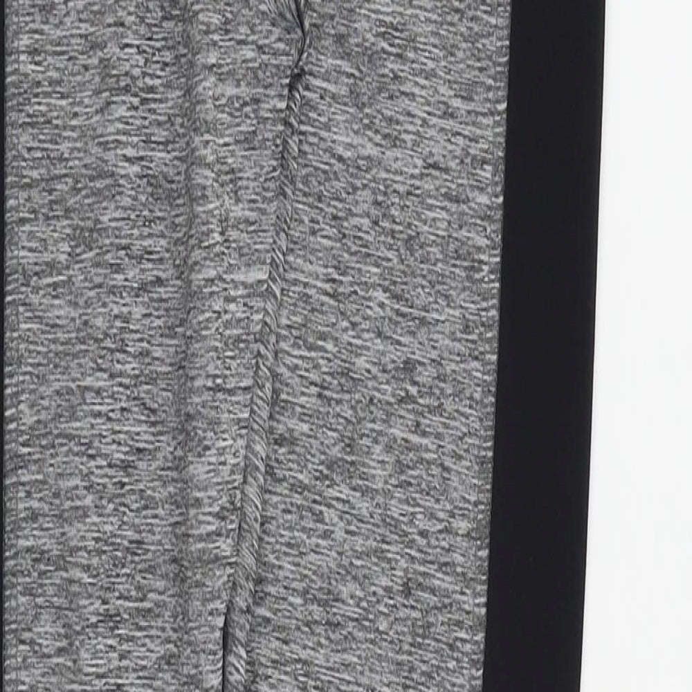 WORKOUT Womens Grey Compression Leggings Size 10 L25 in