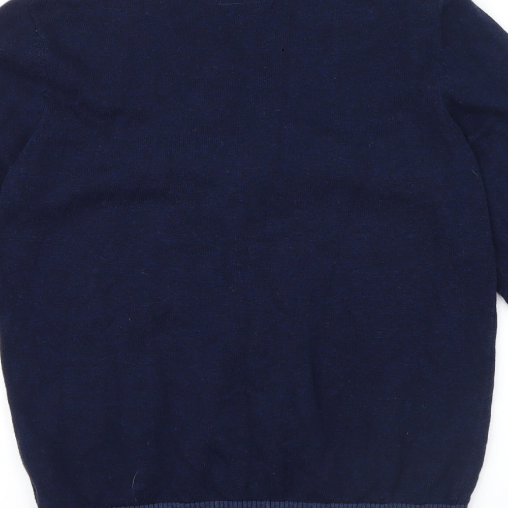 NEXT Girls Blue Colourblock Cardigan Jumper Size 10-11 Years