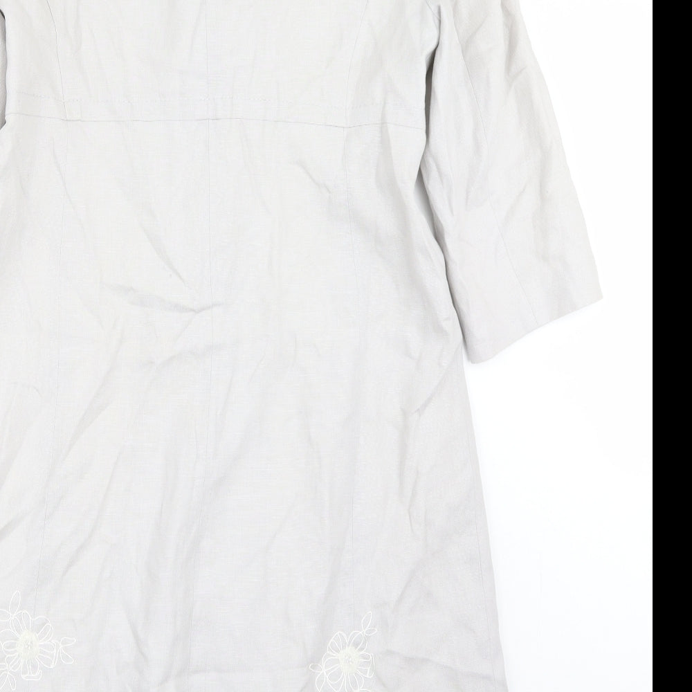 Marks and Spencer Womens Grey Floral Jacket Coat Size 14