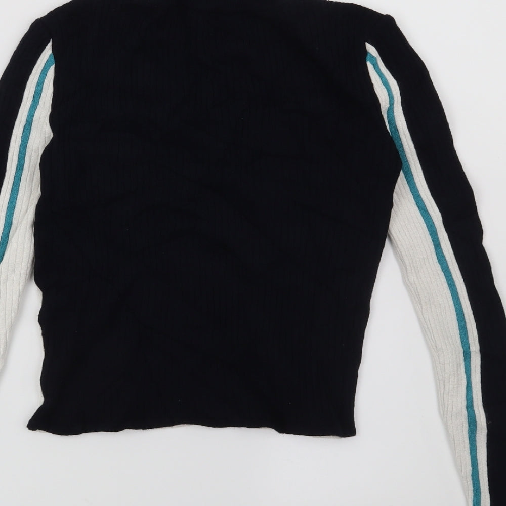 Cooperative Womens Blue Geometric Pullover Jumper Size XS